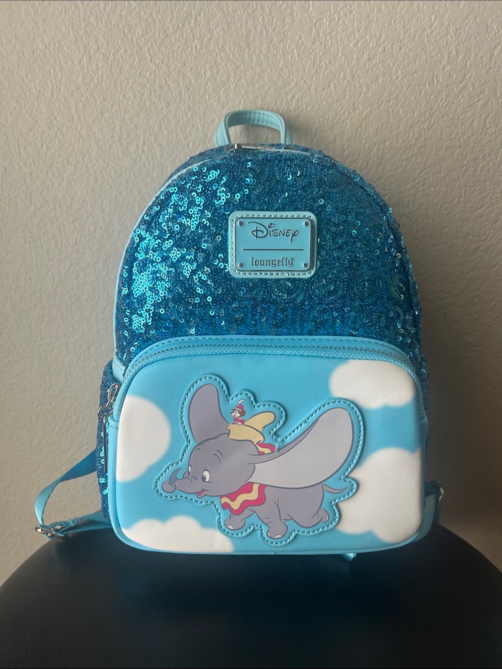 Disney x Loungefly Blue Dumbo Sequin Kids Mini Backpack